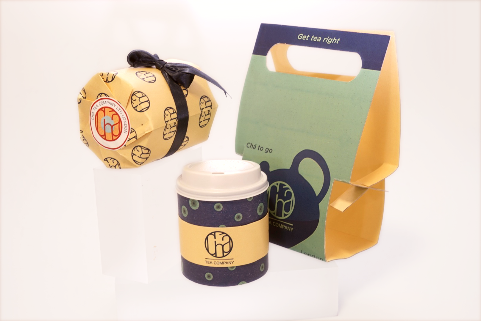 Take away cup design and tea packaging and carry packaging